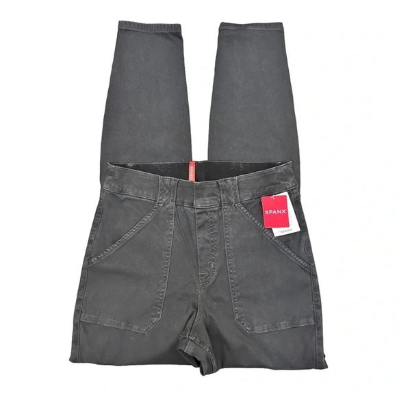 SPANX Women’s Stretch Twill Ankle Cargo Pant Jogger Washed Black NWT Size S & XS - Picture 5 of 14